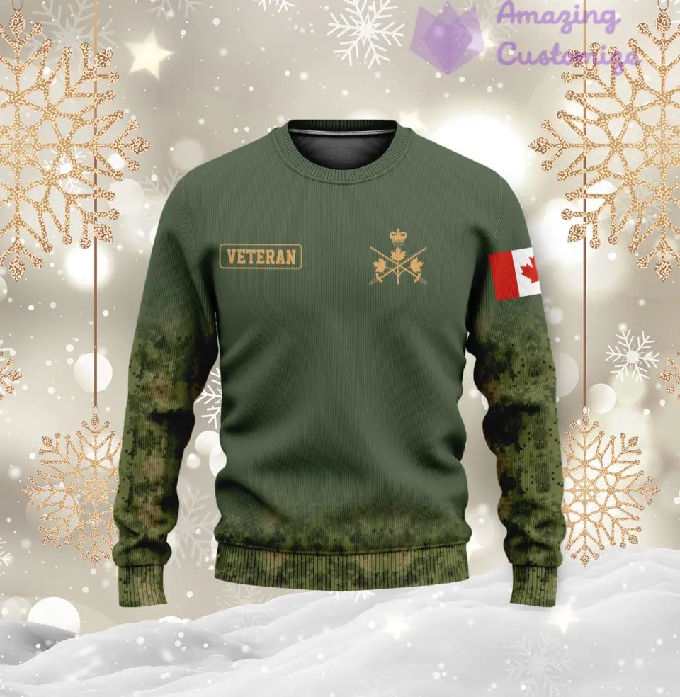 Personalized Canada Soldier/Veteran Camo with Name, Year and Rank Hoodie All Over Printed - 1721606402