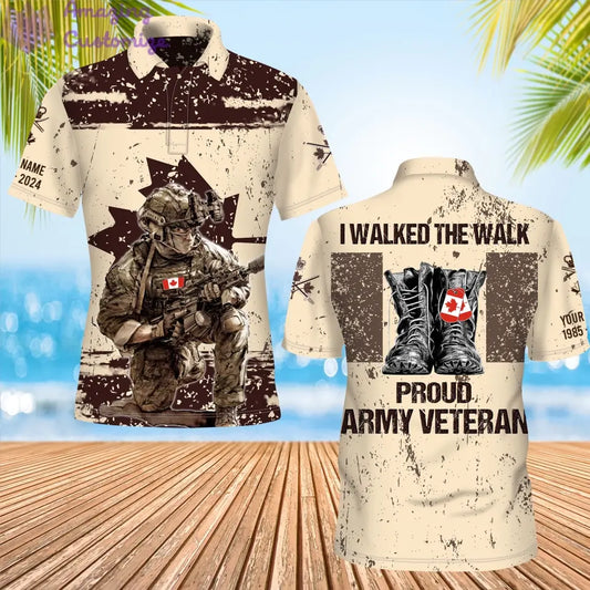 Personalized Canada Soldier/Veteran Camo with Name, Year and Rank POLO All Over Printed - 1721779202