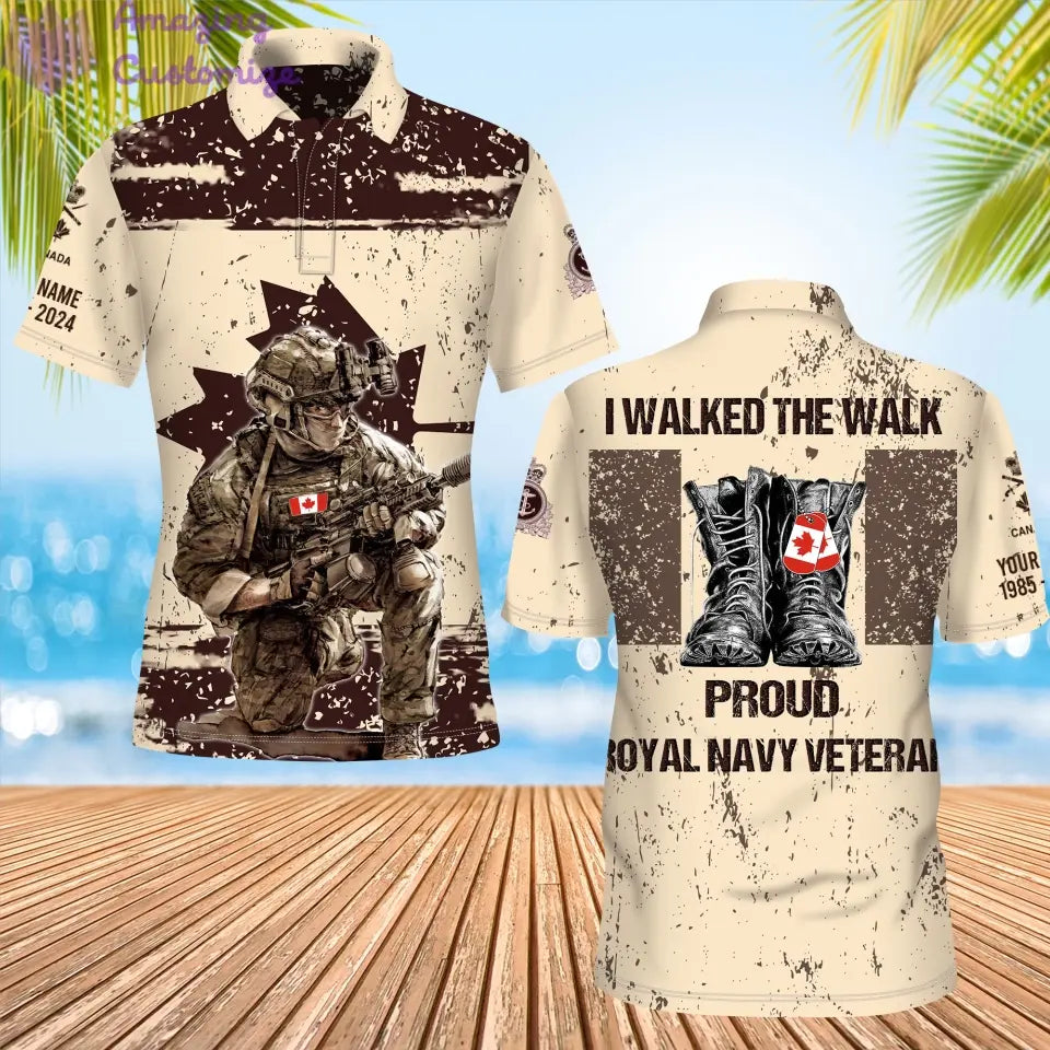 Personalized Canada Soldier/Veteran Camo with Name, Year and Rank POLO All Over Printed - 1721779202