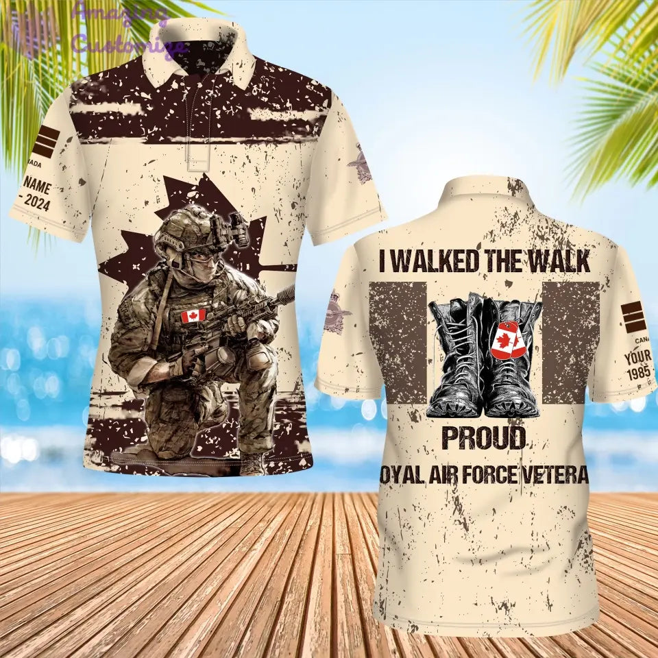 Personalized Canada Soldier/Veteran Camo with Name, Year and Rank POLO All Over Printed - 1721779202