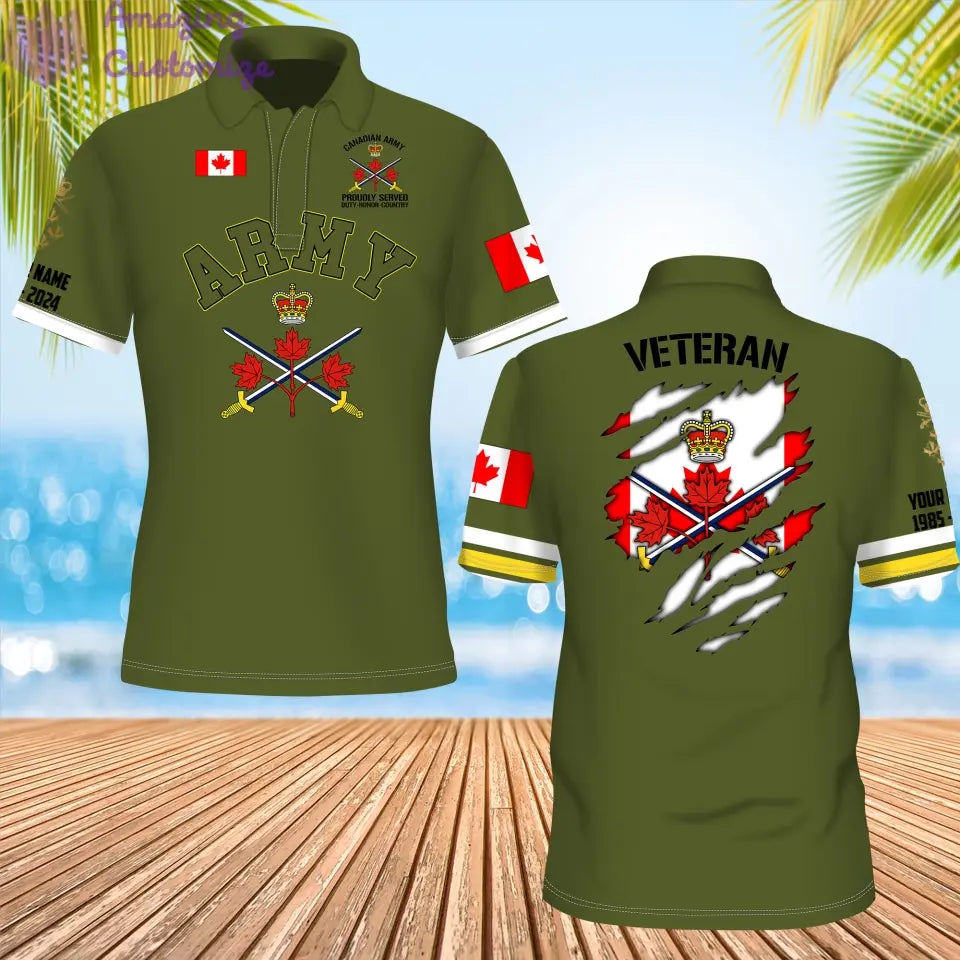 Personalized Canada Soldier/Veteran Camo with Name, Year and Rank POLO All Over Printed - 1721865602