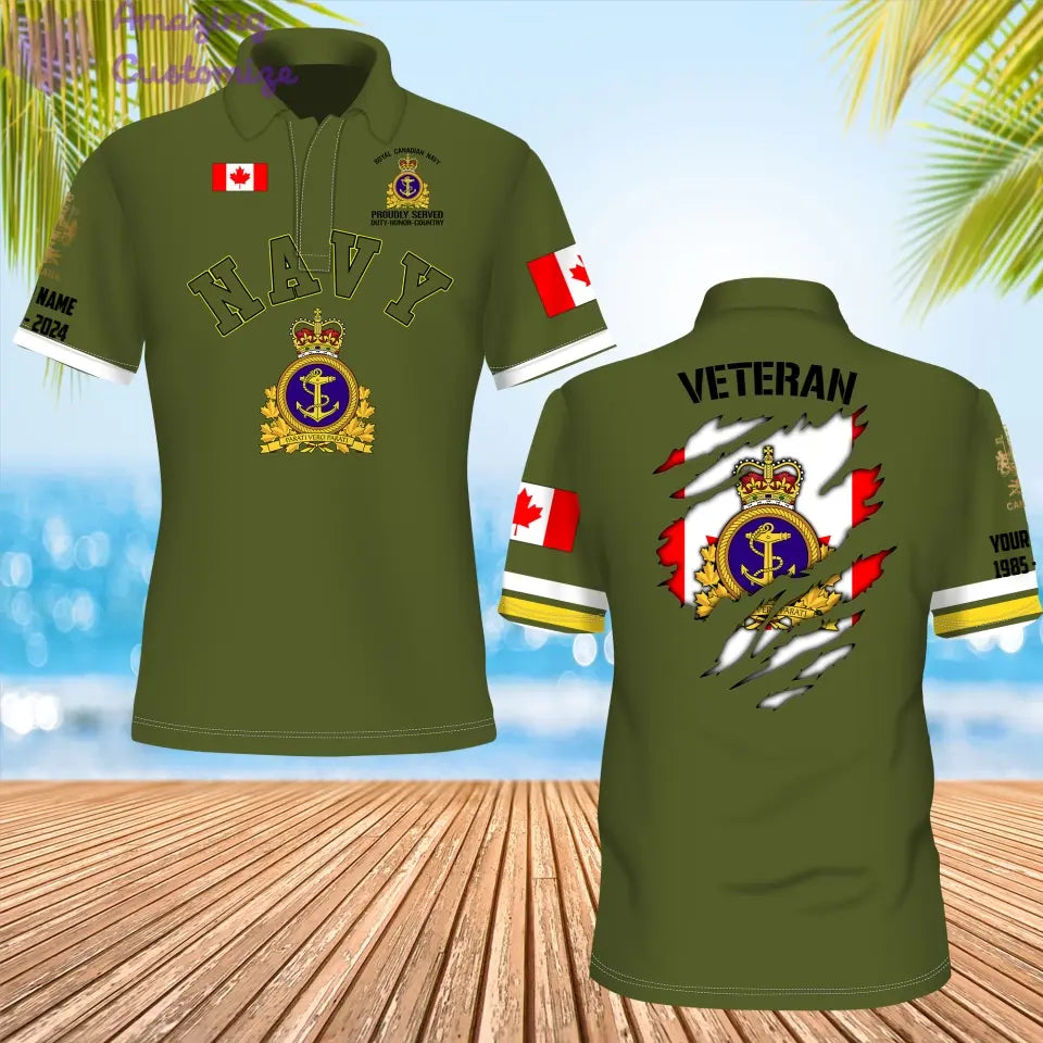 Personalized Canada Soldier/Veteran Camo with Name, Year and Rank POLO All Over Printed - 1721865602