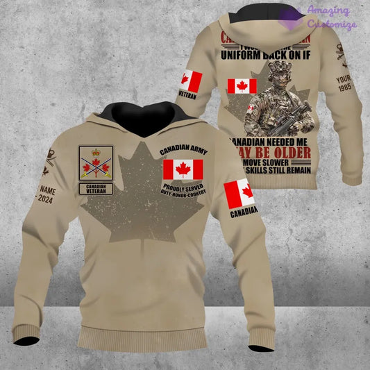 Personalized Canada Soldier/Veteran Camo with Name, Year and Rank Hoodie All Over Printed - 1721865603