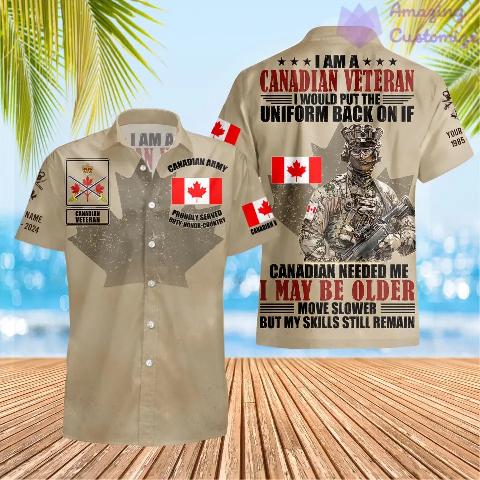 Personalized Canada Soldier/Veteran Camo with Name, Year and Rank Hoodie All Over Printed - 1721865603