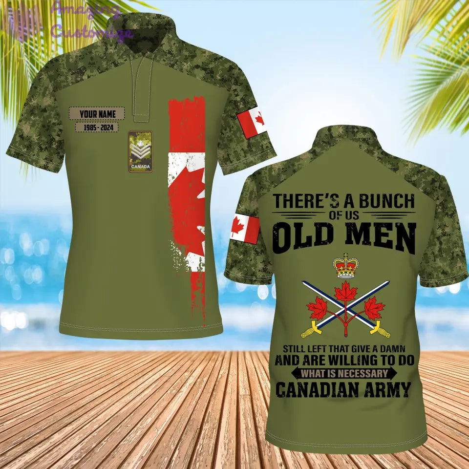 Personalized Canada Soldier/Veteran Camo with Name, Year and Rank POLO All Over Printed - 17217792