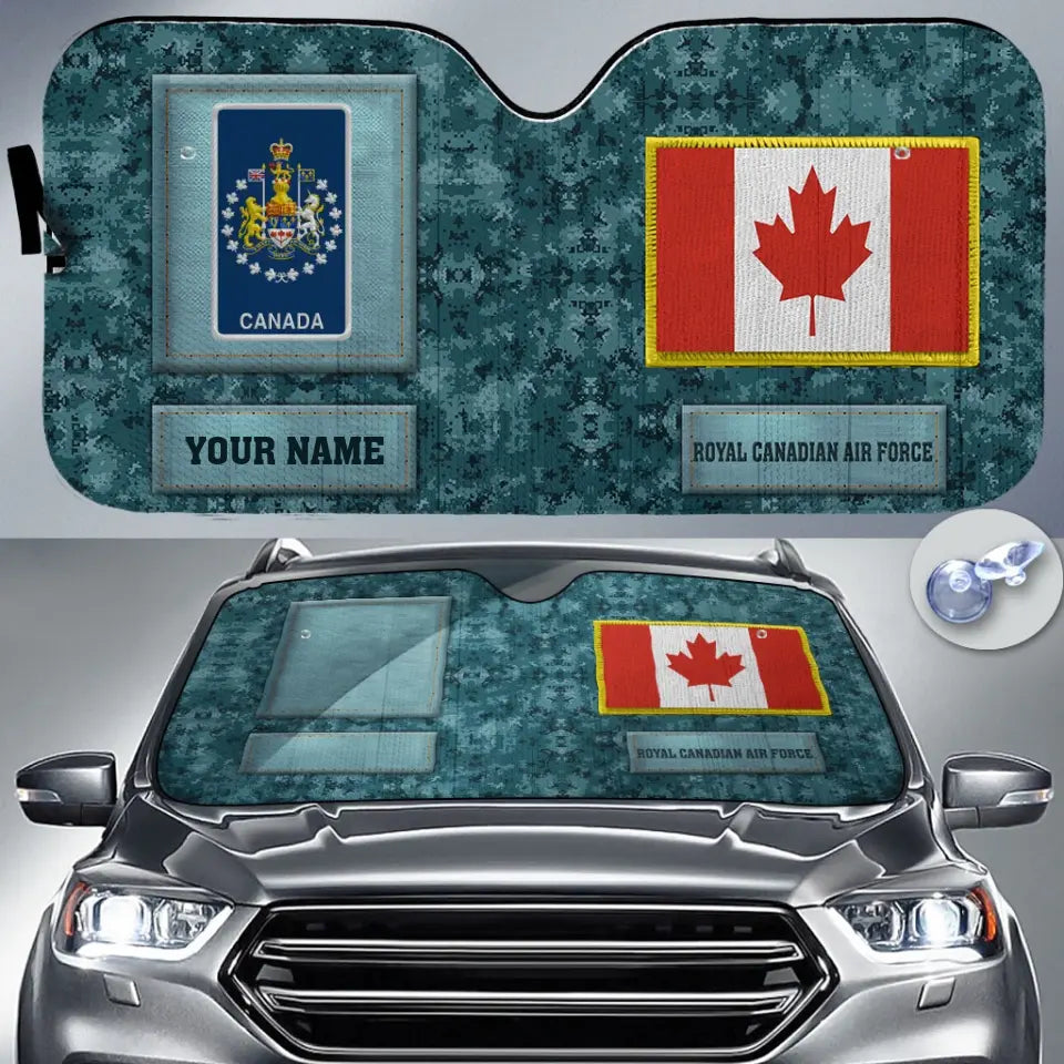 Personalized Canada Soldier/Veteran Camo With Name And Rank Auto Sun Shade - 17230752