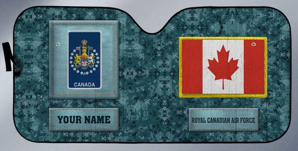 Personalized Canada Soldier/Veteran Camo With Name And Rank Auto Sun Shade - 17230752