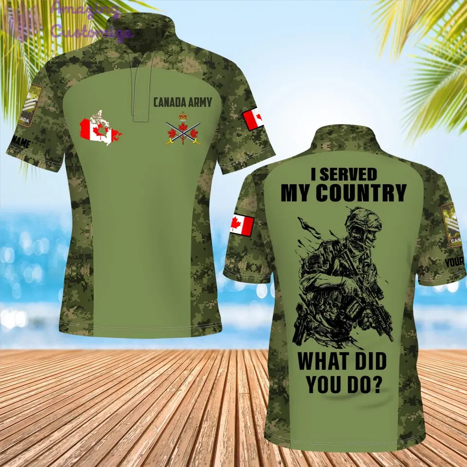 Personalized Canada Soldier/Veteran Camo with Name, Rank POLO All Over Printed - 17234208