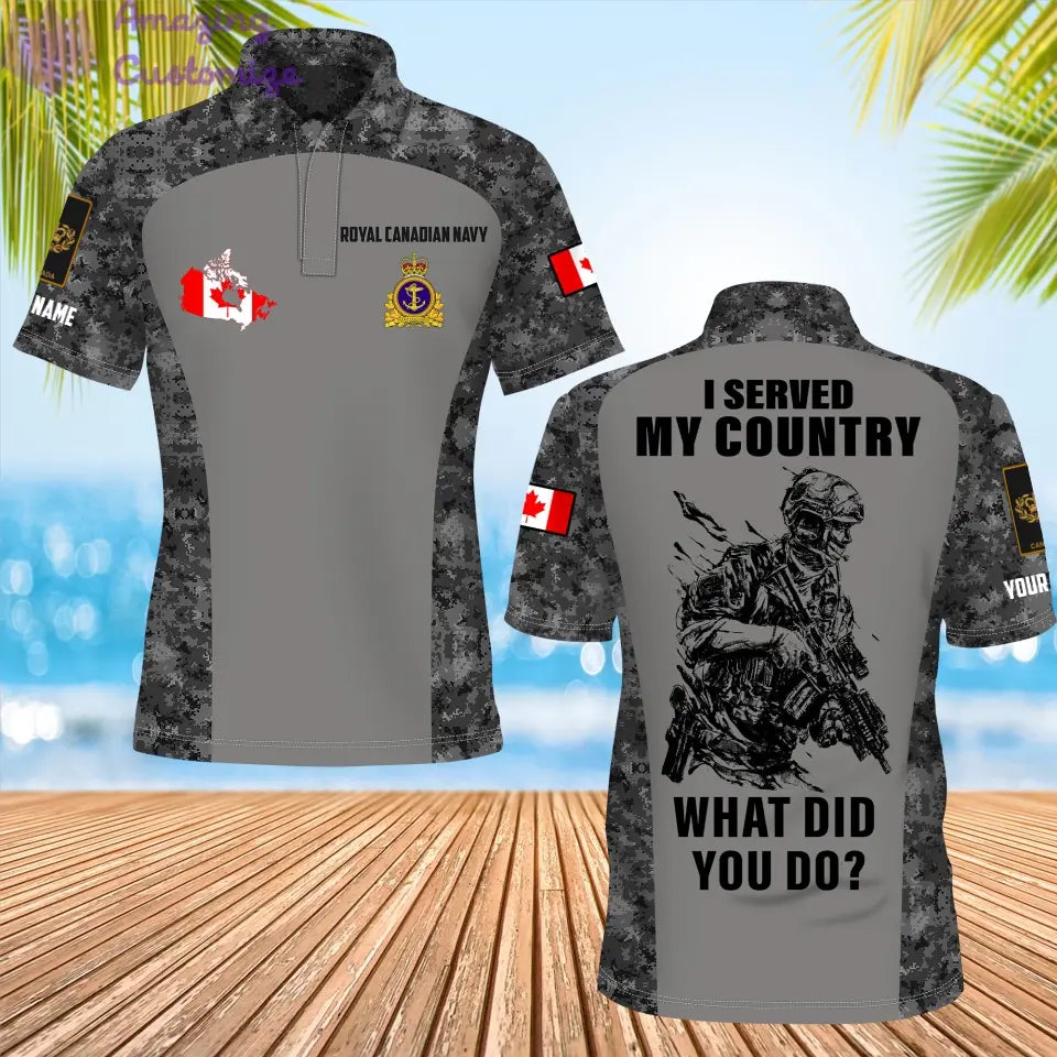 Personalized Canada Soldier/Veteran Camo with Name, Rank POLO All Over Printed - 17234208