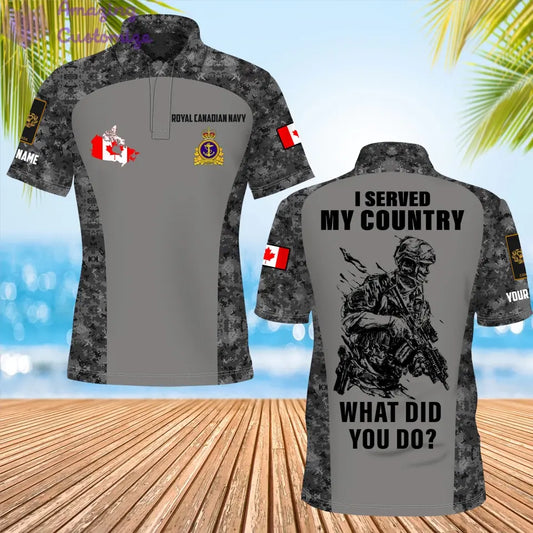 Personalized Canada Soldier/Veteran Camo with Name, Rank POLO All Over Printed - 17234208