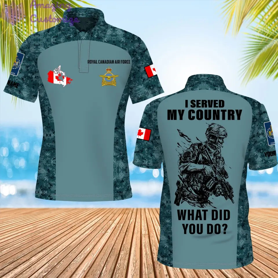 Personalized Canada Soldier/Veteran Camo with Name, Rank POLO All Over Printed - 17234208