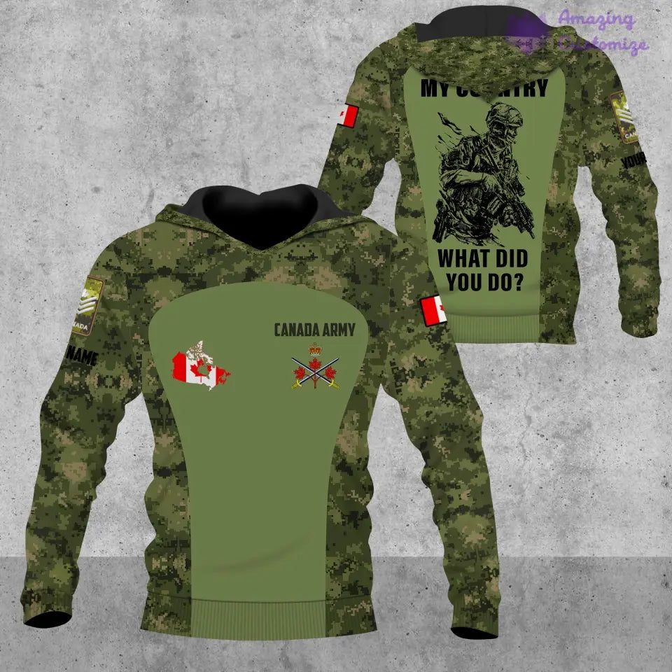 Personalized Canada Soldier/Veteran Camo with Name, Rank POLO All Over Printed - 17234208