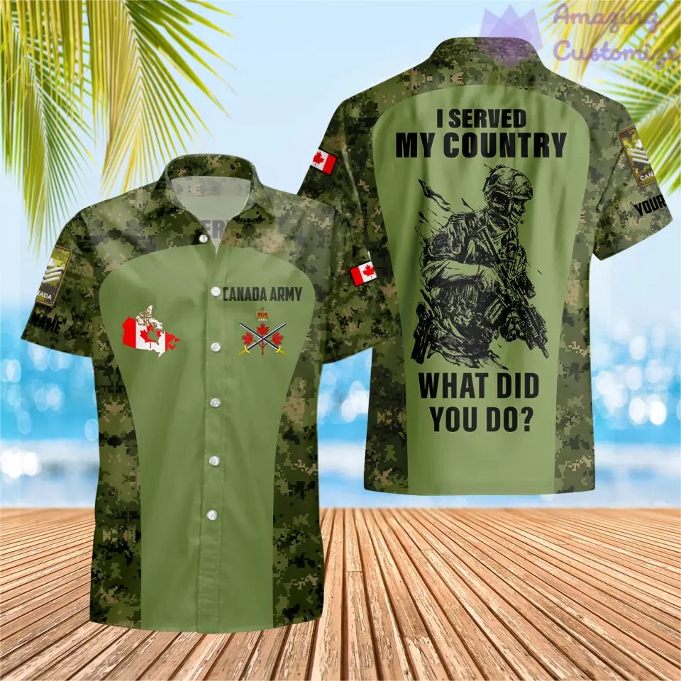 Personalized Canada Soldier/Veteran Camo with Name, Rank POLO All Over Printed - 17234208