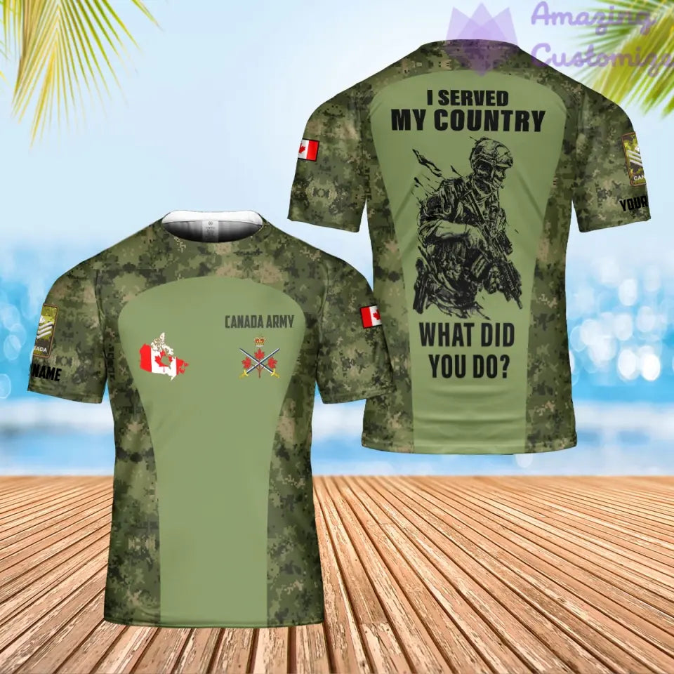 Personalized Canada Soldier/Veteran Camo with Name, Rank POLO All Over Printed - 17234208