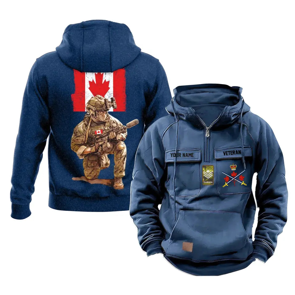 Personalized Canada Soldier/Veteran Vintage Hoodie All Over Printed - 17189280