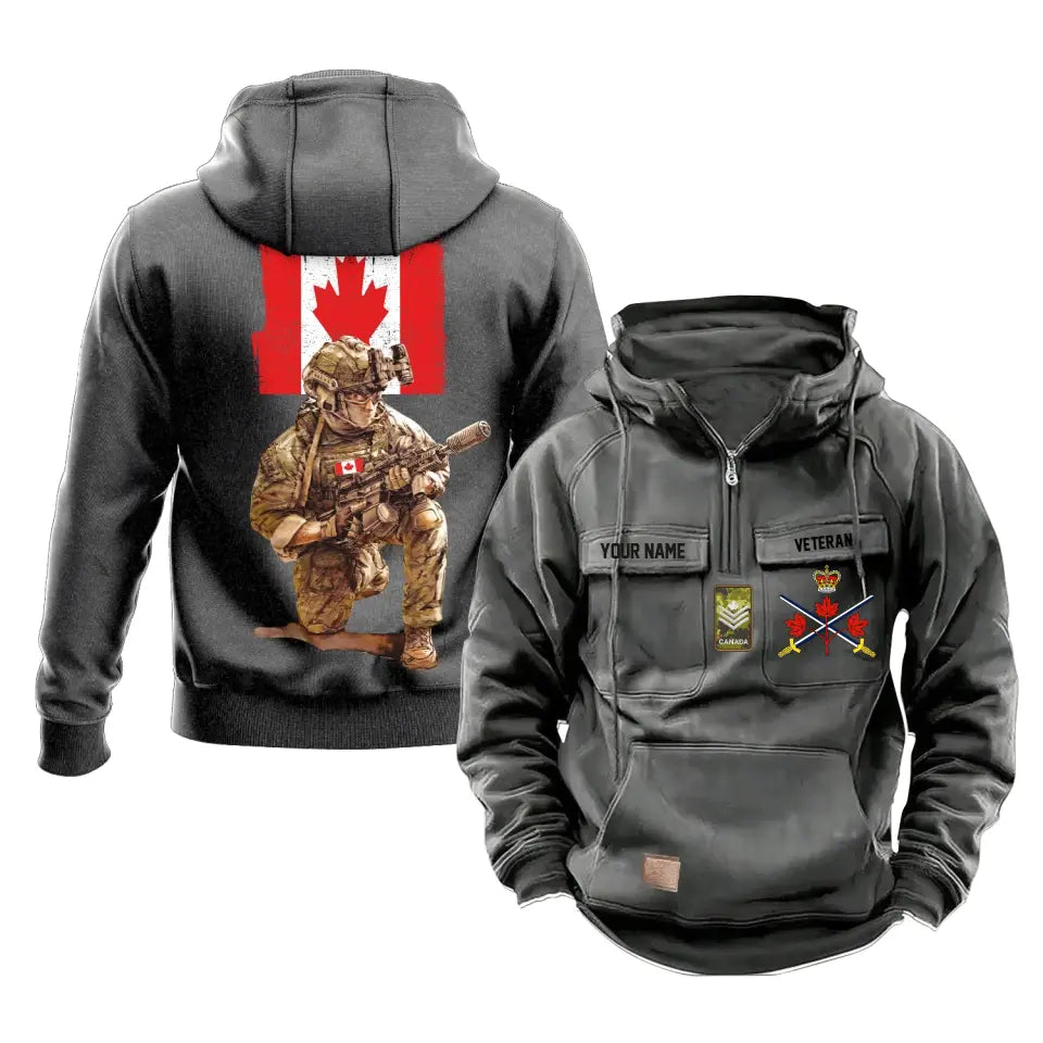 Personalized Canada Soldier/Veteran Vintage Hoodie All Over Printed - 17189280