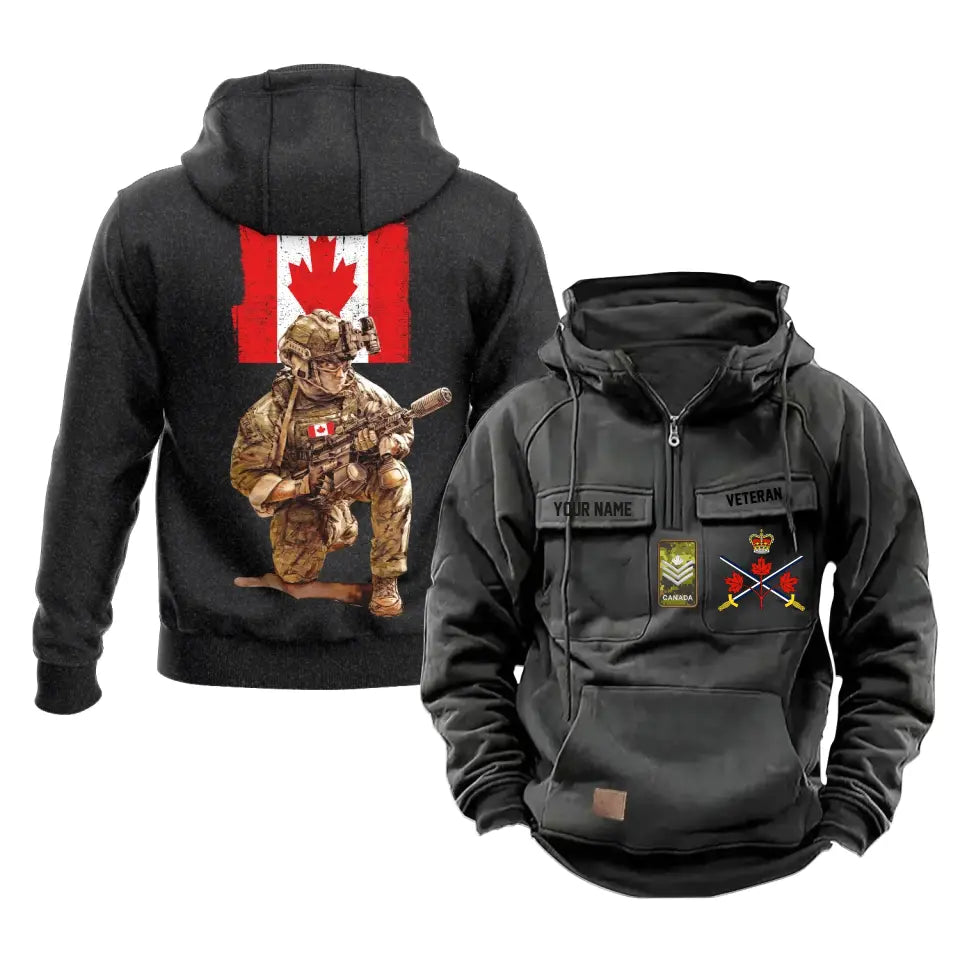 Personalized Canada Soldier/Veteran Vintage Hoodie All Over Printed - 17189280