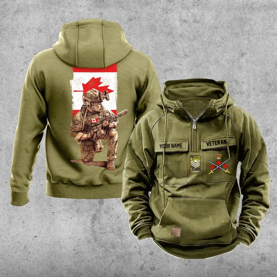 Personalized Canada Soldier/Veteran Vintage Hoodie All Over Printed - 1718928001