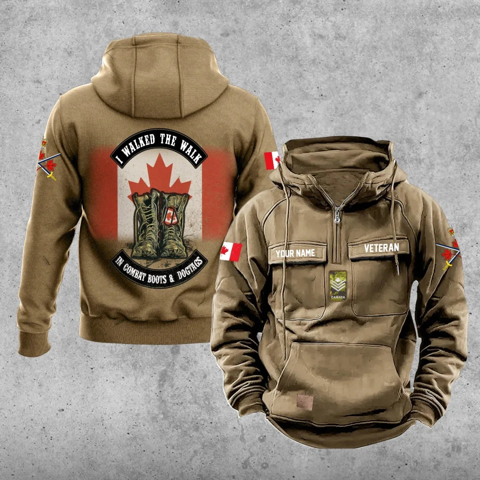 Personalized Canada Soldier/Veteran Vintage Hoodie All Over Printed - 17207424