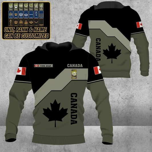 Personalized Canada Solider/ Veteran Camo With Name And Rank Hoodie - 1680220801