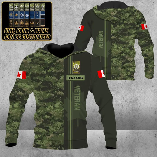 Personalized Canada Solider/ Veteran Camo With Name And Rank Hoodie - 16802208