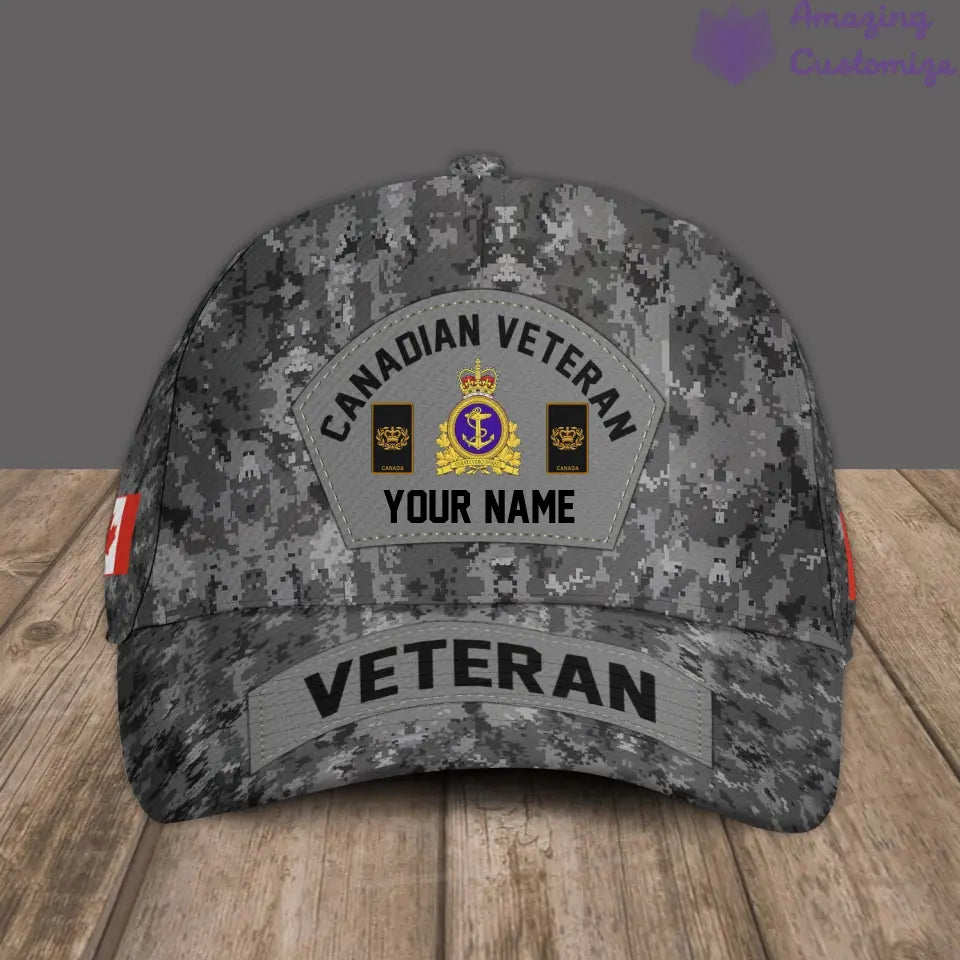 Personalized Rank And Name 
Canada Soldier/Veterans Camo Baseball Cap - 30052402QA