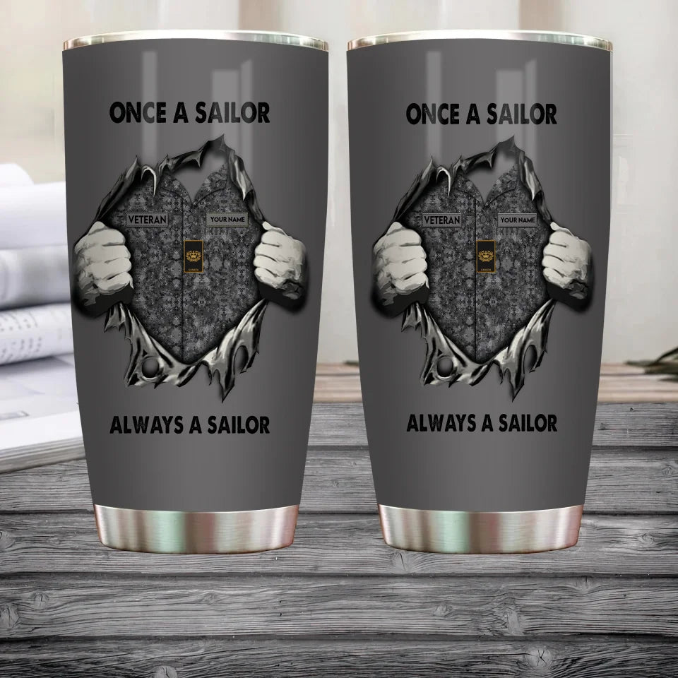 Personalized Canada Veteran/ Soldier With Rank, Name Tumbler - 17220384