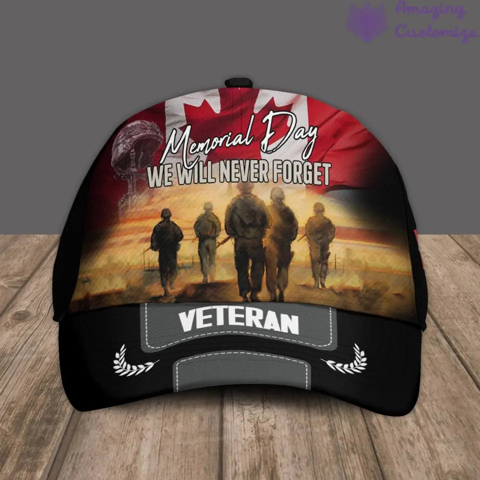 Personalized Rank, Year And Name Canada Soldier/Veterans Baseball Cap - 17188416