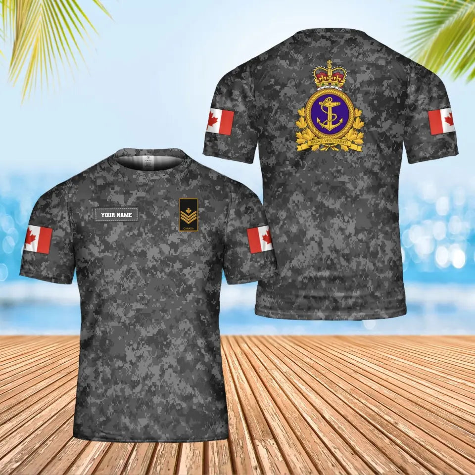 Personalized Canada Soldier/ Veteran Camo With Name And Rank T-Shirt 3D Printed - 16922304