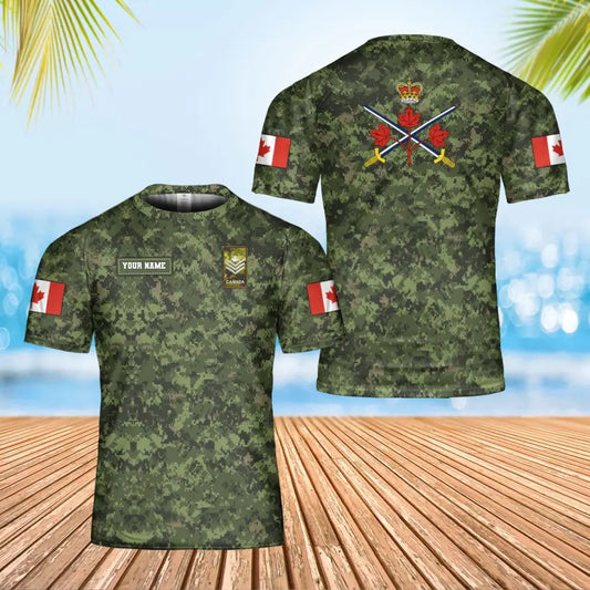 Personalized Canada Soldier/ Veteran Camo With Name And Rank T-Shirt 3D Printed - 16922304