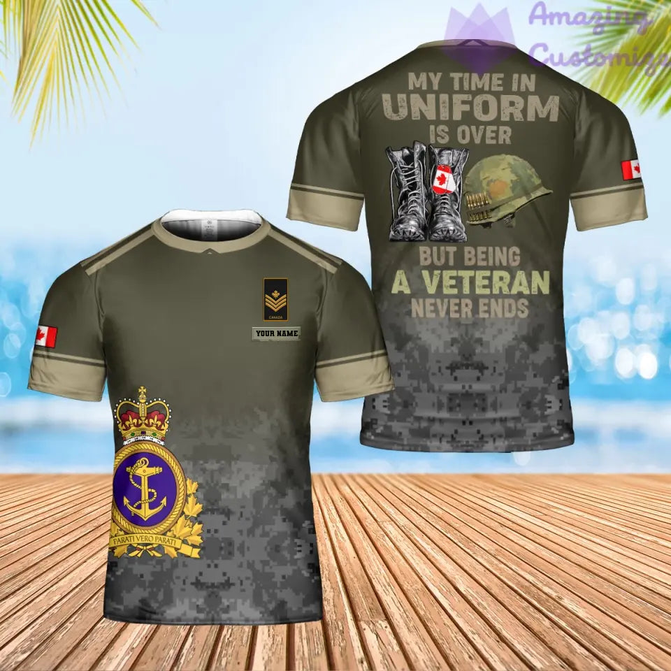 Personalized Canada Soldier/ Veteran Camo With Name And Rank T-Shirt 3D Printed - 16920576