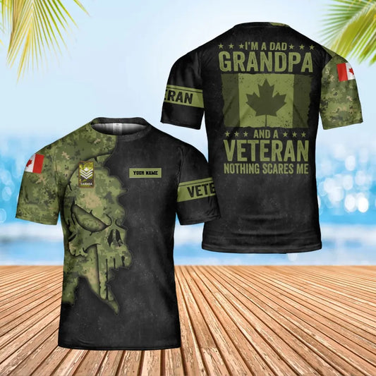 Personalized Canada Soldier/ Veteran Camo With Name And Rank T-Shirt 3D Printed - 16921440