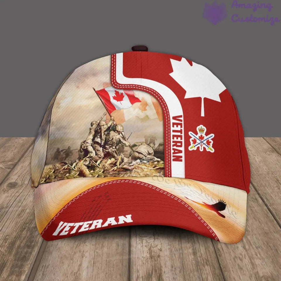 Personalized Rank, Year And Name Canada Soldier/Veterans Camo Baseball Cap - 17177184