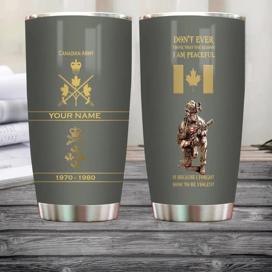 Personalized Canada Veteran/ Soldier With Rank, Year And Name Camo Tumbler - 17180640