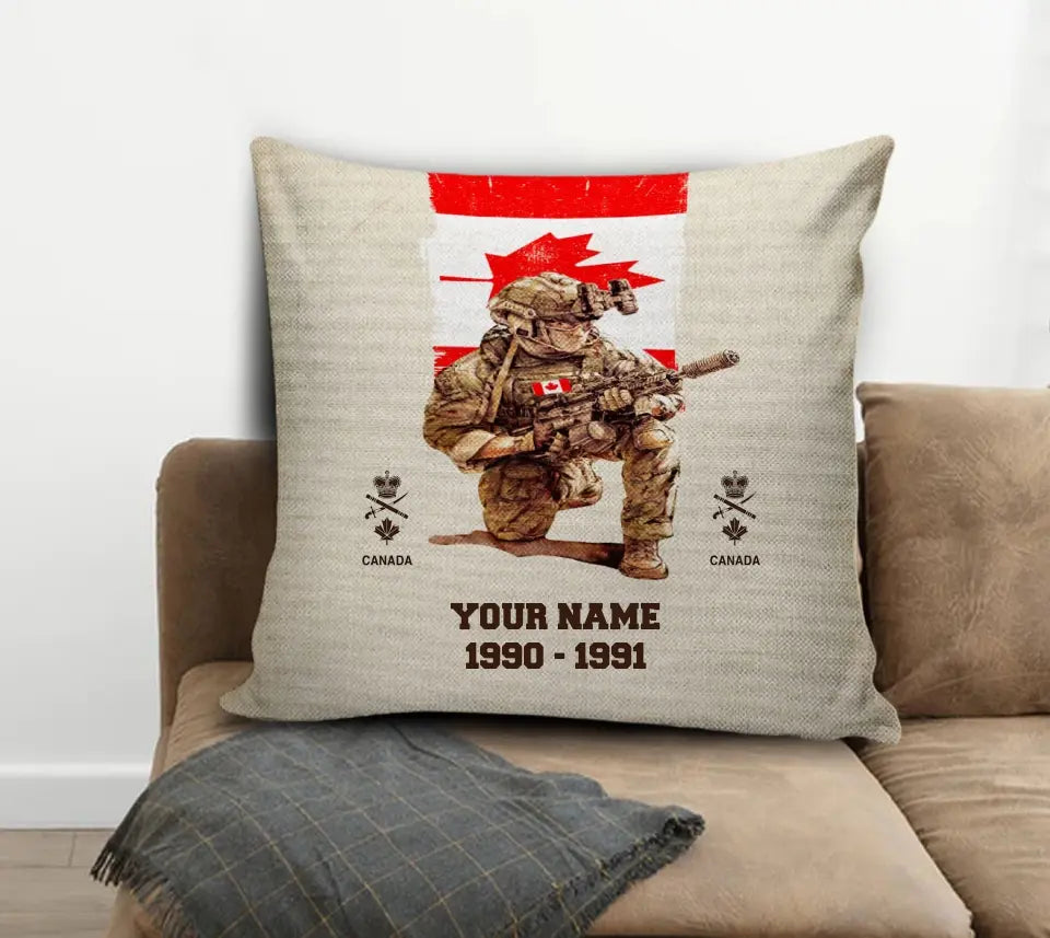 Personalized Canada Soldier/ Veteran With Name, Year And Rank Pillow 3D Printed - 17199648