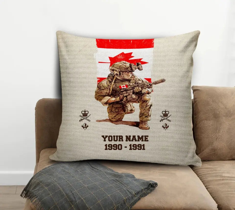 Personalized Canada Soldier/ Veteran With Name, Year And Rank Pillow 3D Printed - 17199648