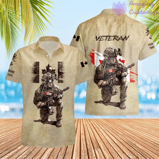 Personalized Canada Soldier/Veteran Camo with Name, Year and Rank Hawaii All Over Printed - 17229888
