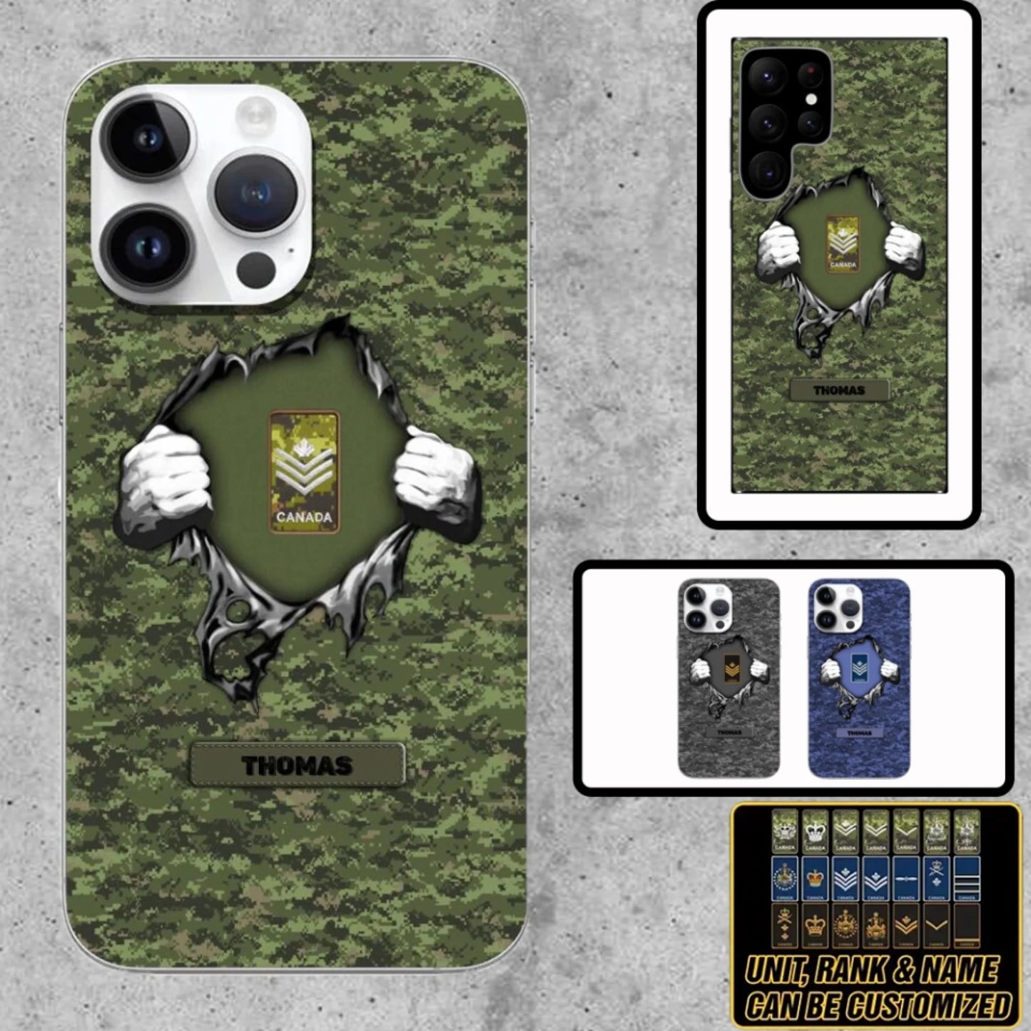 Personalized Canadian Soldier/Veterans Phone Case Printed - 16729632