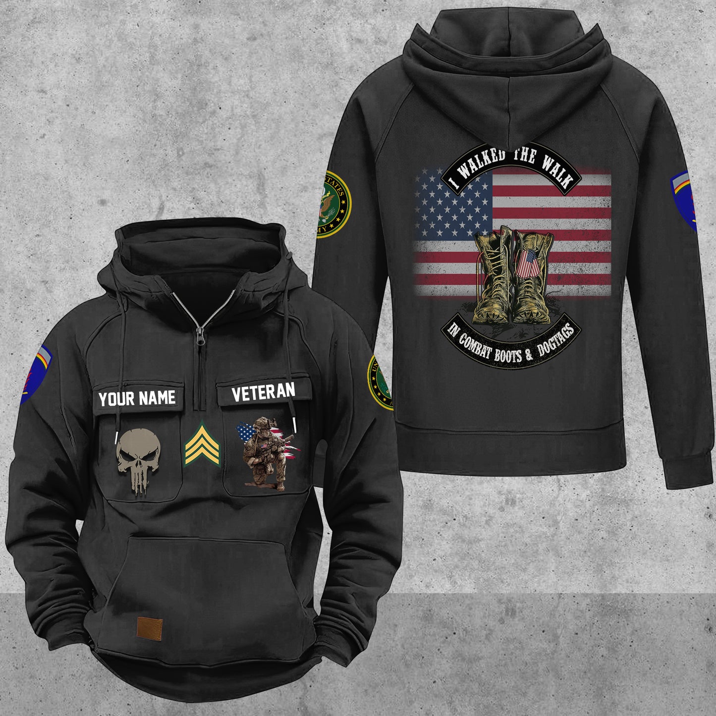 Army Division - Personalized US Soldier/ Veteran Vintage Hoodie All Over Printed - 17494272
