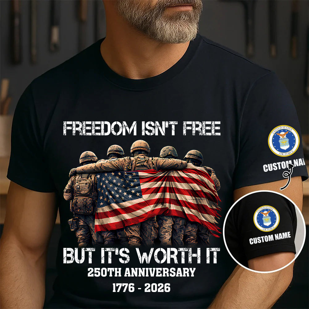 Personalized Name US Air Force Soldier/ Veteran T-Shirt - 1776470402