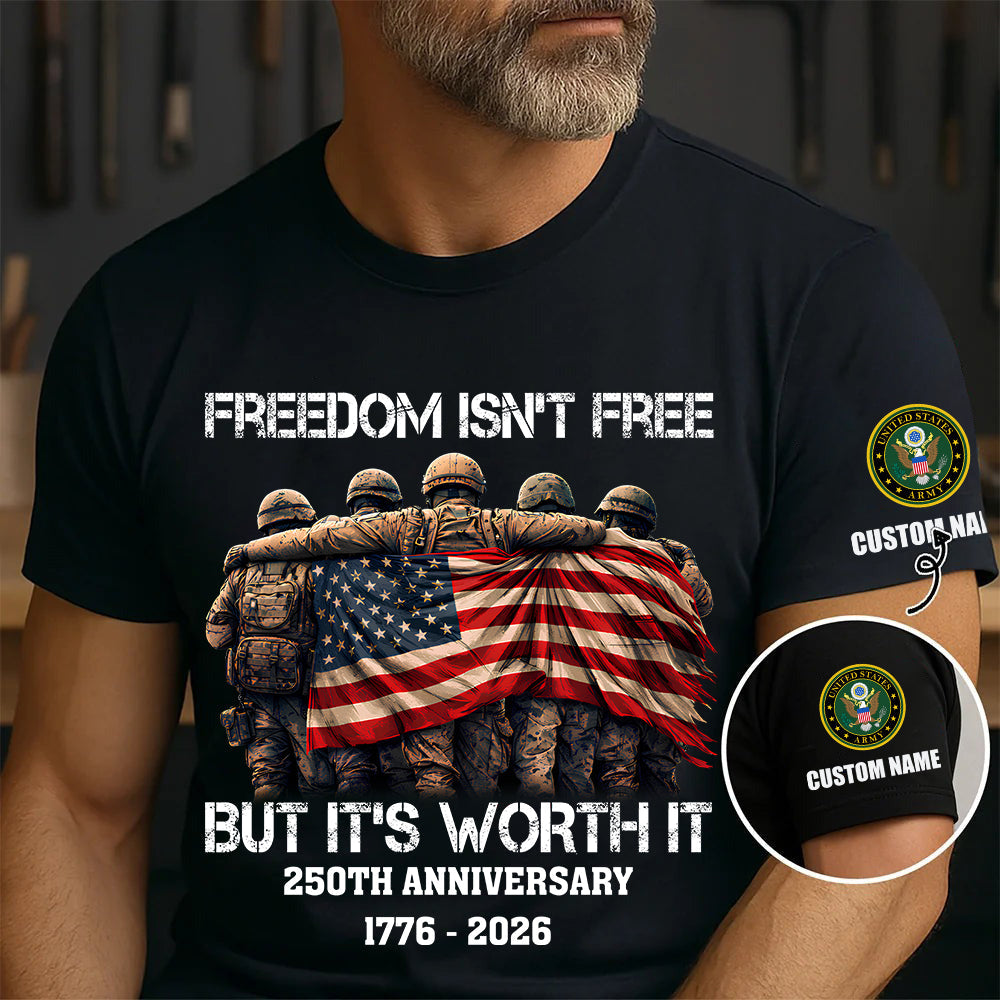 Personalized Name US Army Soldier/ Veteran T-Shirt - 1776470402