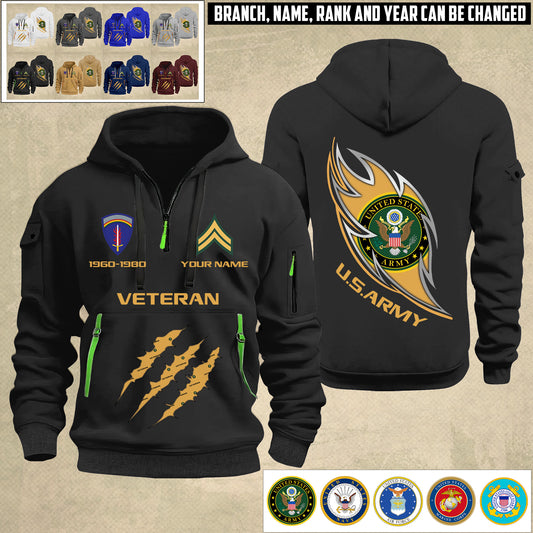 Army Division  - Personalized US Soldier/ Veteran With Name And Rank Zip Hoodie Multicolor - 17361216