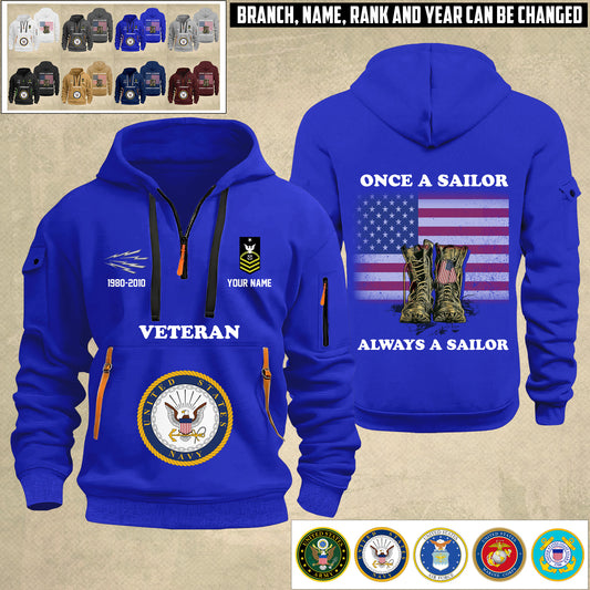 Navy Rating - Personalized US Soldier/ Veteran With Name And Rank Zip Hoodie Multicolor - 17044128