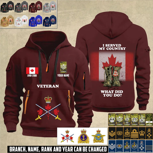 Personalized Canada Soldier/ Veteran With Name And Rank Zip Hoodie Multicolor - 17362944