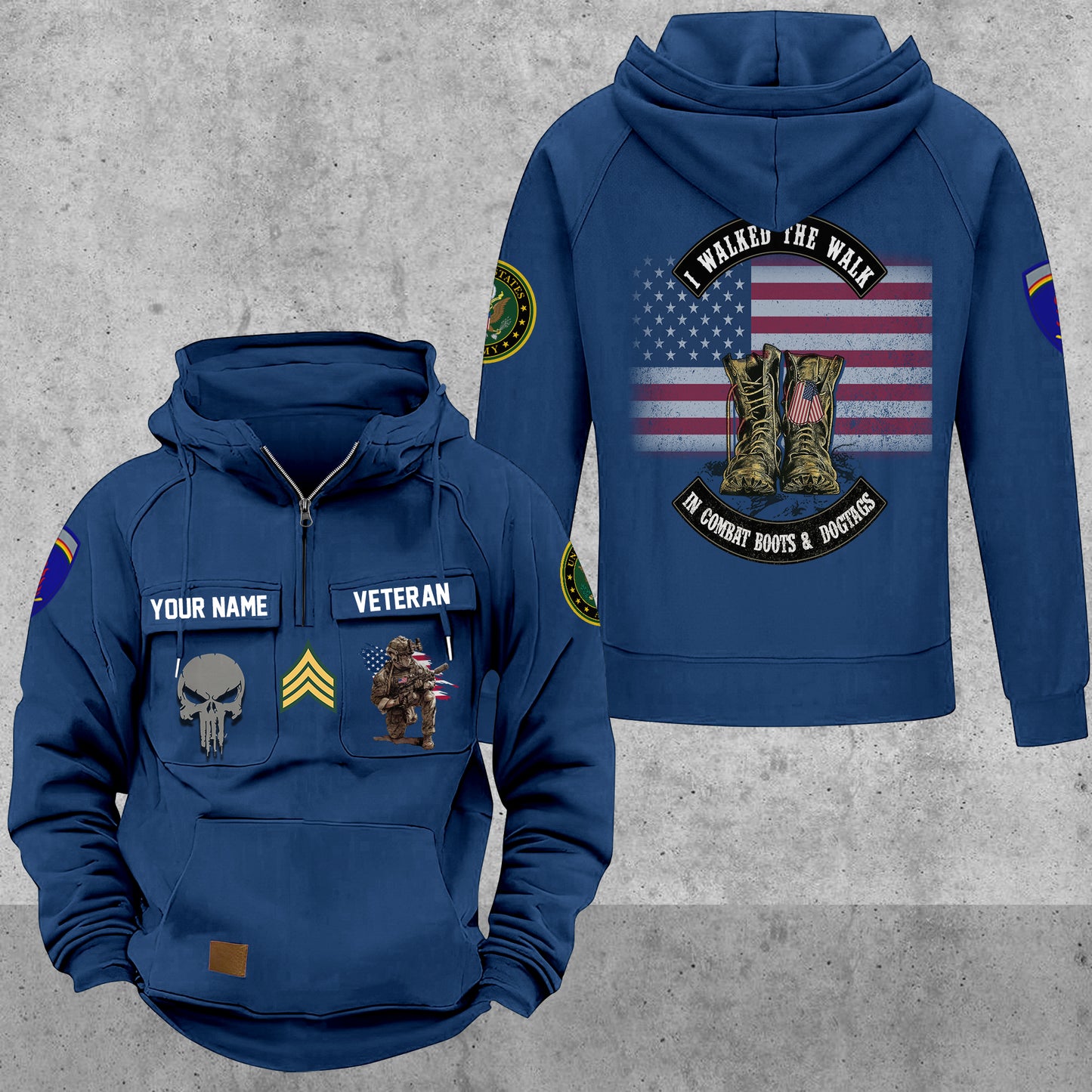 Army Division - Personalized US Soldier/ Veteran Vintage Hoodie All Over Printed - 17494272