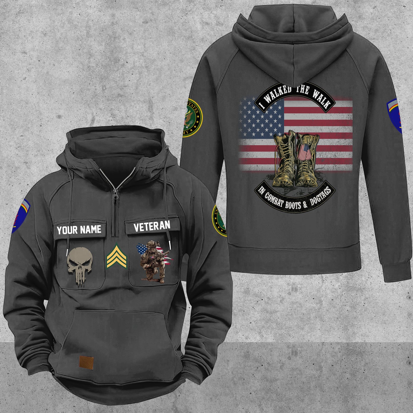Army Division - Personalized US Soldier/ Veteran Vintage Hoodie All Over Printed - 17494272