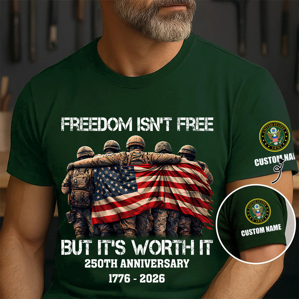 Personalized Name US Army Soldier/ Veteran T-Shirt - 1776470402
