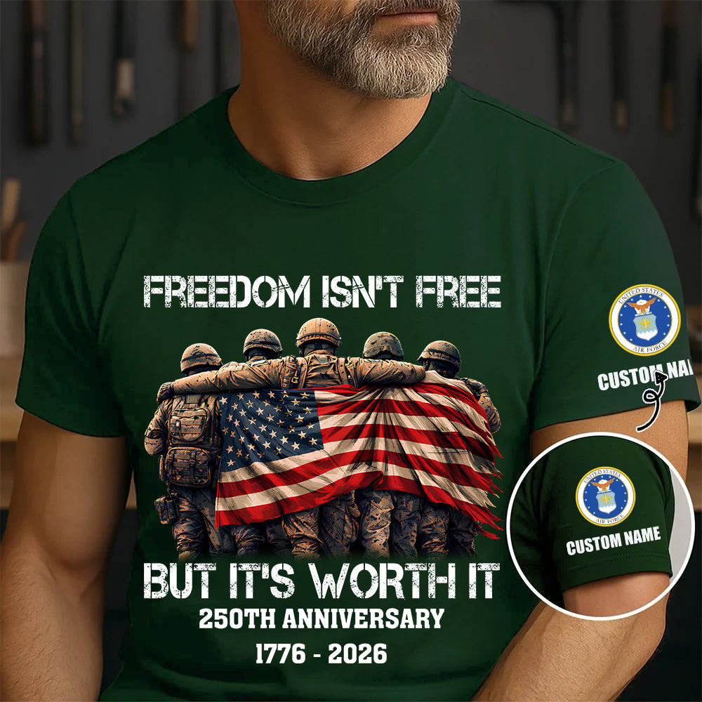Personalized Name US Air Force Soldier/ Veteran T-Shirt - 1776470402