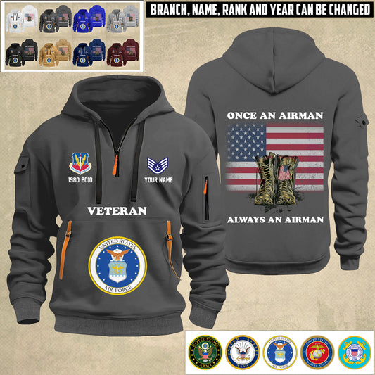 Air Force Command - Personalized US Soldier/ Veteran With Name And Rank Zip Hoodie Multicolor - 17044128