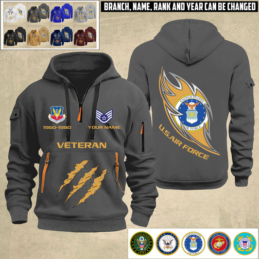 Air Force Command - Personalized US Soldier/ Veteran With Name And Rank Zip Hoodie Multicolor - 17361216